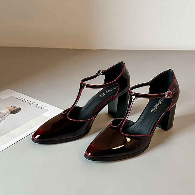 Czarne szpilki Mary Jane, dams – Leather Classic Strap recenzja i cena